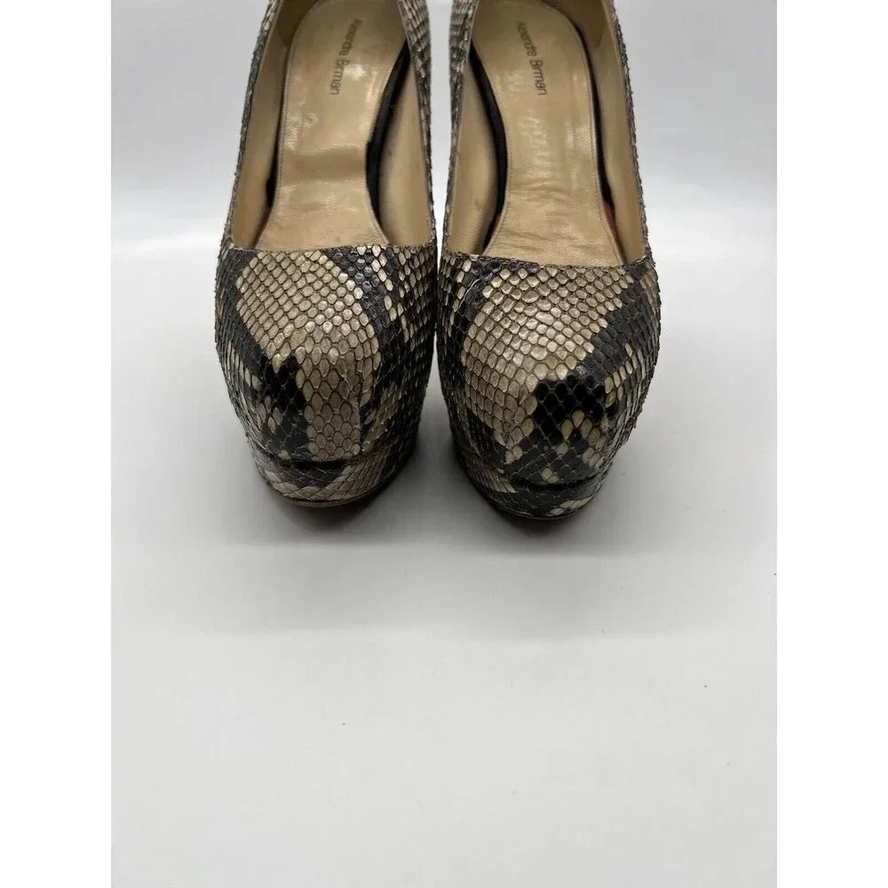 Alexandre Birman Women Python Platform High Heels Pumps Shoes Size 36.5 Snake